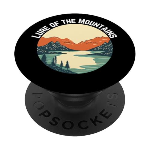 Köder der Berge Friedlicher Sonnenuntergang im Freien See. PopSockets Klebender PopGrip von MJ Designs