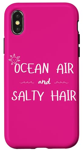 Ocean Air and Salty Hair Beach Vibes Summer Zitat Hülle für iPhone X/XS Ocean Air and Salty Hair Beach Vibes Summer Zitat Hülle für iPhone X/XS von MJ Designs