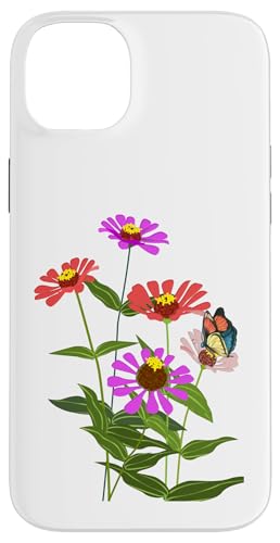 Schmetterling auf Wildblumen Aquarell Natur Kunst Design Hülle für iPhone 14 Plus von MJ Designs