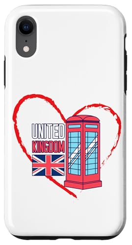 Telefonzelle mit Herz-Flagge "I Love the United Kingdom" Hülle für iPhone XR von MJ Designs