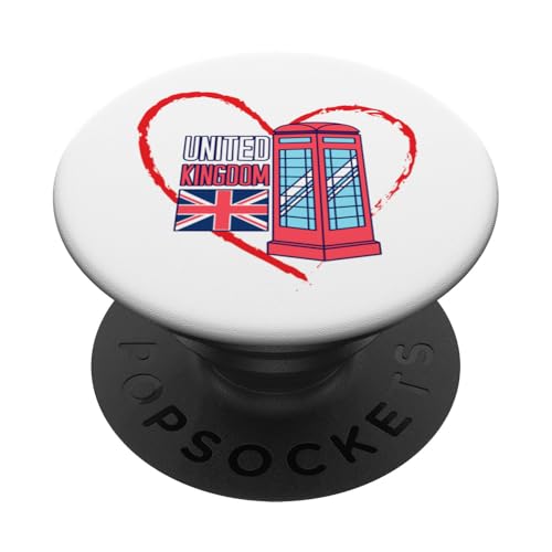 Telefonzelle mit Herz-Flagge "I Love the United Kingdom" PopSockets Klebender PopGrip Telefonzelle mit Herz-Flagge "I Love the United Kingdom" PopSockets Klebender PopGrip von MJ Designs