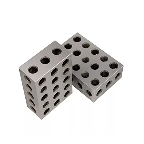 2 Stück/Set Blöcke aus gehärtetem Stahl, 25–50–75 mm, 0,001 Zoll, Präzision, abgestimmt, Maschinist 123 Fräswerkzeug, 23 Löcher, 1–2–7,6 cm Blocklehre(No wrench metric) von MJFVN
