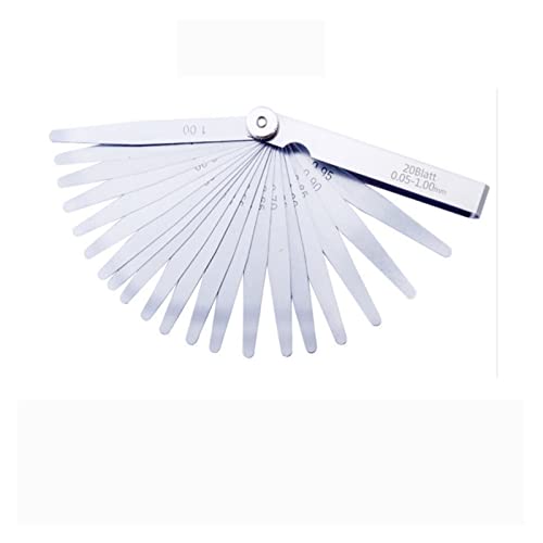 32/26/25/20 Klingen Fühlerlehre Metrischer Lückenfüller 0,02–1 mm / 0,0008–0,040 Zoll Gage Messwerkzeug for Motorventileinstellung(20pcs) von MJFVN