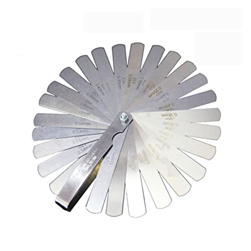 32/26/25/20 Klingen Fühlerlehre Metrischer Lückenfüller 0,02–1 mm / 0,0008–0,040 Zoll Gage Messwerkzeug for Motorventileinstellung(26pcs) von MJFVN