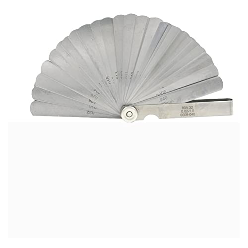 32/26/25/20 Klingen Fühlerlehre Metrischer Lückenfüller 0,02–1 mm / 0,0008–0,040 Zoll Gage Messwerkzeug for Motorventileinstellung(32pcs type A) von MJFVN