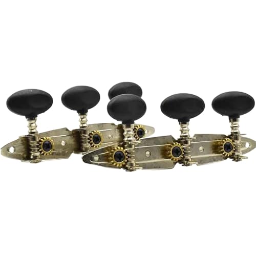 Professionelle Stimmwirbel für Gitarrensaiten Klassische Gitarren-Stimmwirbel Tasten Stimmgeräte Mechaniken Schwarzer Knopf 3R3L von MJHYUGR
