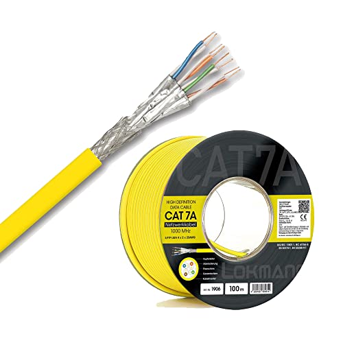 CAT 7a Verlegekabel Netzwerkkabel Installationskabel KAT.7a LAN Kabel Netzwerk Verkabelung Datenkabel Gigabit Kupfer Ethernet, Gelb,100m, Spule CAT 7a Verlegekabel Netzwerkkabel Installationskabel KAT.7a LAN Kabel Netzwerk Verkabelung Datenkabel Gigabit Kupfer Ethernet, Gelb,100m, Spule von MK-Digital