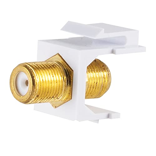 MK-Digital Keystone Einbauadapter F-Verbinder TV SAT Antenne F-Buchse auf F-Buchse, Gold von MK-Digital