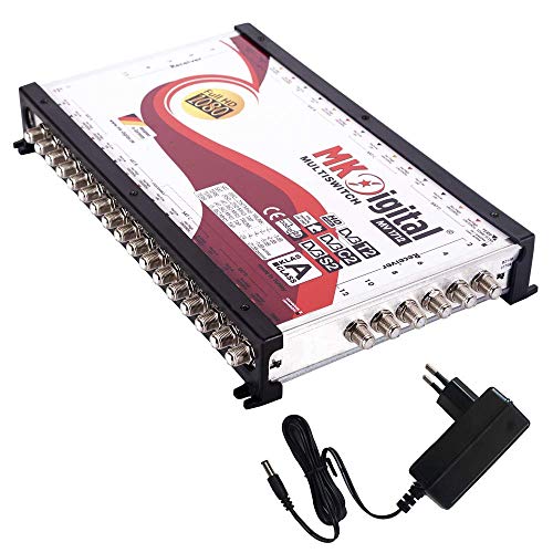 MK Digital MV Serie Multischalter, Multiswitch SAT Verteiler kaskadierbar (FullHD, HDTV, 4K, UHD, 8K) … (17/12 Multischalter) von MK-Digital