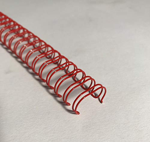 100 Drahtbinderücken 7,9 mm Rot, 5/16 Zoll, 3:1 Teilung (34 Ringe) von MK