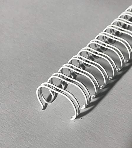 Drahtbinderücken 12,7 mm | 1/2 inch, Nr. 4, 34 Ringe, 3:1, Weiß, 100 Stück von MK