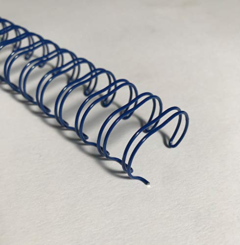 Drahtbinderücken Blau 11,1 mm 7/16 Zoll, 34 Ringe, 3:1 Teilung, 100 Stück von MK