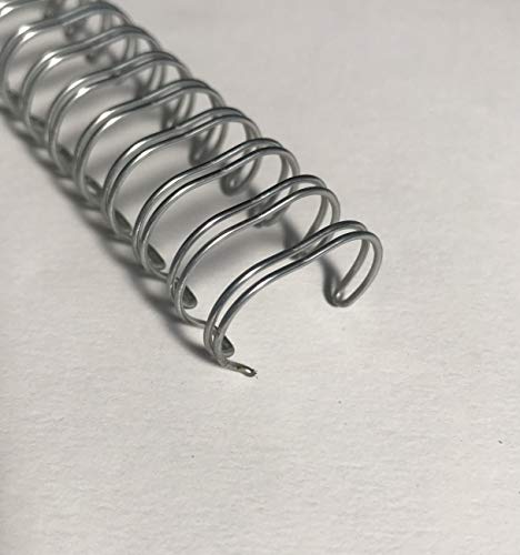 Drahtbinderücken Silber 12,7 mm 1/2 Zoll, 34 Ringe, 3:1 Teilung, 100 Stück von MK