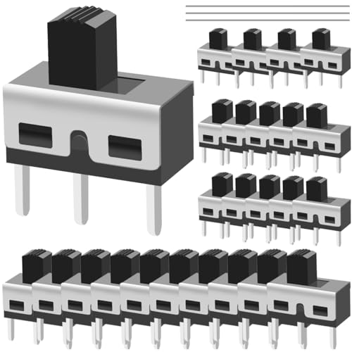MKBKLLJY 25 Stück 5mm hoher Drehknopf vertikaler Mikro-Mini-Schiebeschalter SPDT 1P2T 3-polig 2-Positionen-Kippschalter EIN/AUS AC 125V 2A SS12D10-G5 mit Lötdraht für Leiterplattenmontage Mikrofon MKBKLLJY 25 Stück 5mm hoher Drehknopf vertikaler Mikro-Mini-Schiebeschalter SPDT 1P2T 3-polig 2-Positionen-Kippschalter EIN/AUS AC 125V 2A SS12D10-G5 mit Lötdraht für Leiterplattenmontage Mikrofon von MKBKLLJY