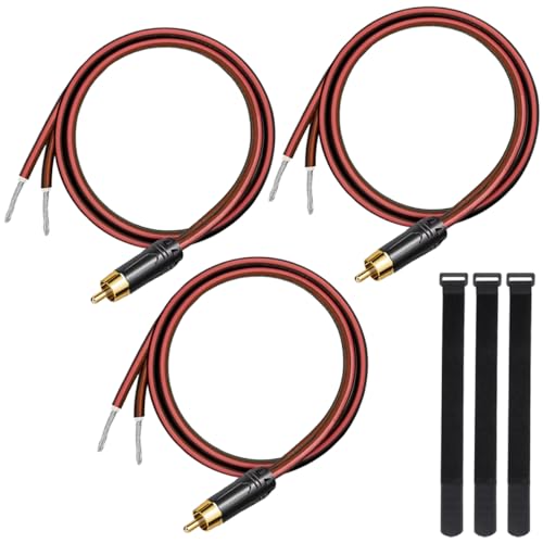 MKBKLLJY 3St. RCA zu Bare Wire Lautsprecherkabel 1FT 16AWG Positive rote Draht Markierung reines Kupfer Shell vergoldet Stecker Korrosionsbeständigkeit mit Kabelbinder für Direct Connect Lautsprecher MKBKLLJY 3St. RCA zu Bare Wire Lautsprecherkabel 1FT 16AWG Positive rote Draht Markierung reines Kupfer Shell vergoldet Stecker Korrosionsbeständigkeit mit Kabelbinder für Direct Connect Lautsprecher von MKBKLLJY