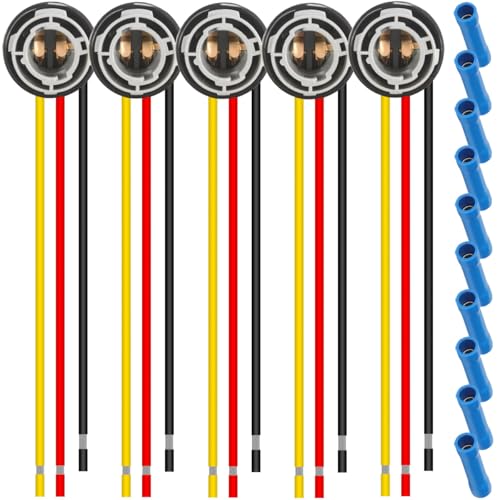 MKBKLLJY 5 Stück 1157 LED-Lampenfassung, Stecker, wasserdicht, für Blinker, Bremslicht, Rücklicht, Kabelbaum-Basisanschlüsse, Autozubehör für 1130 2057 2357 7528 BAY15D-Glühbirnen von MKBKLLJY
