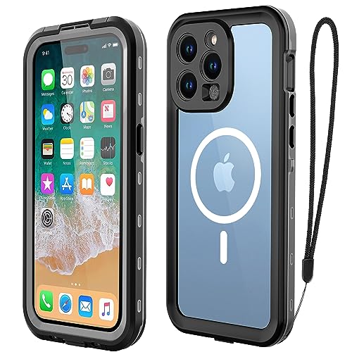 ShellBox Compatible für iPhone 15 Pro Hülle IP68 wasserdichte Handyhülle iPhone 15 Pro Case Silikon mit Eingebautem Displayschutz Ganzkörper Staubdicht Stoßfest 360 Grad kompatibel iPhone 15 Pro von MKERED