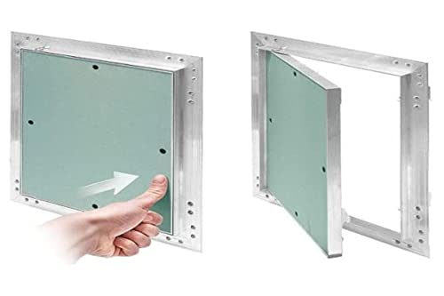 Revisionsklappe GK-Einlage 200 x 300 mm Gipskarton 12,5 mm KRAL4 Revisionstür Revision Wartungstür 20 x 30 cm Wartung Reinigungsklappe Wartungsöffnung mit Aluminium-Rahmen Feuchtraumgeeignet grün Trockenbau von MKK