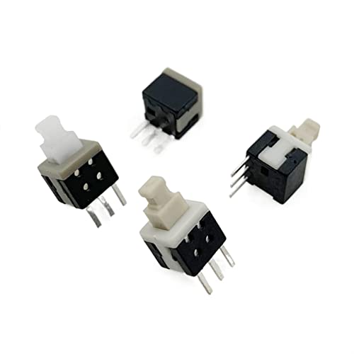 Ersatzteile 5,8 Schalter 3PIN Versilberung 5,8 * 5,8 SELBSTVERRIEGELUNG Reset PCB Tastatur Micro Push Tactile Power Lock ON Off Latching Mini (Color : High Temperature, Size : RESET) von MKNAZ