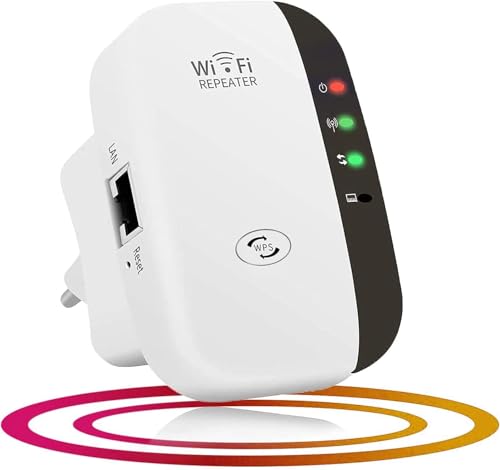 MKOIJN WLAN Repeater 300 Mbit/s 2.4 GHz, WiFi Extender Booster mit Repeater/AP Modus und WPS-Funktion, Internet Verstärker bis zu 3650 sq.ft und 35+ Geräten (Weiss) von MKOIJN