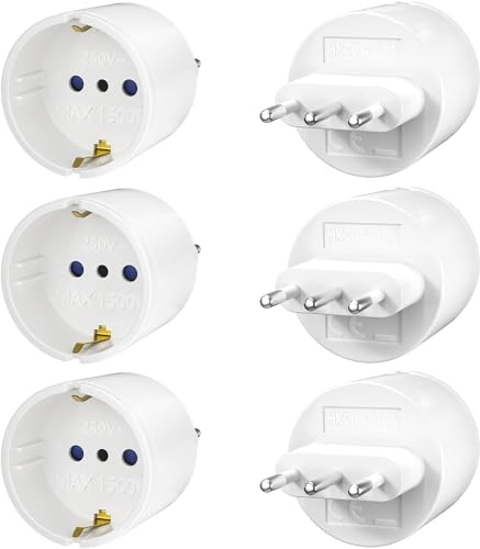 6 Stück Europa/Deutschland auf Italien Reiseadapter,Typ-L Steckdosenadapter, Reiseadapter,Reisestecker für Italien, Syrien 6 Stück Europa/Deutschland auf Italien Reiseadapter,Typ-L Steckdosenadapter, Reiseadapter,Reisestecker für Italien, Syrien von MKSENSE