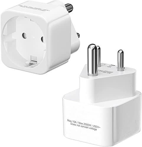 Deutschland nach Indien Reiseadapter, 2 Stücke Reiseadapter für Indien, EU nach Indien Reiseadapter, Typ D, CE-Zertifizierung, 250V/10A, 2500W, für Indien, Sri Lanka, Nepal, Kongo Reiseadapter Deutschland nach Indien Reiseadapter, 2 Stücke Reiseadapter für Indien, EU nach Indien Reiseadapter, Typ D, CE-Zertifizierung, 250V/10A, 2500W, für Indien, Sri Lanka, Nepal, Kongo Reiseadapter von MKSENSE