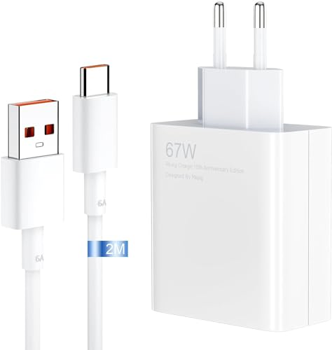 67W Xiaomi Schnelles Wandladegerät Quick Charge Xiaomi 14 13 12 12t 12s Pro Lite Redmi Note K60 K50 11 11s 12 Pro Plus Poco F5 X5 F4 X4 GT Schwarzer Hai 4 5 2M 6A Typ C Kabel Mi Turbo von MKnenaJn
