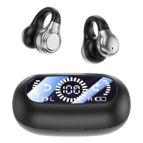 MLEHN 400 mAh Knochenklemme für Sport-Kopfhörer, Bluetooth-kompatibel, Ohr-Status-Kopfhörer-Clip mit Akku, Workout-Pod-Brille, Zellen-Ohrhörer, Bass für Knochen, wiederverwendbare Kopfhörerkabel B von MLEHN