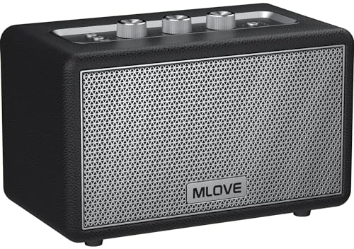 MLOVE A200 Tragbarer Bluetooth-Lautsprecher mit Aux-Eingang, Micro-SD-Kartensteckplatz, USB-Anschluss, kräftigem Bass-Subwoofer, TWS-Kopplung, Lange Akku und 80W Spitzenleistung (Schwarz) von MLOVE