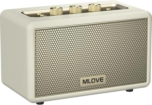 MLOVE A200 Tragbarer Bluetooth-Lautsprecher mit Aux-Eingang, Micro-SD-Kartensteckplatz, USB-Anschluss, kräftigem Bass-Subwoofer, TWS-Kopplung, Lange Akku und 80W Spitzenleistung (Weiß) von MLOVE