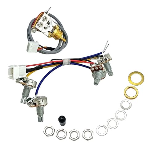 1 Set Gitarrenkabel, 3 Wege, 500 K, 2 V, 2 Tonnen, Kabelbaum, Verkabelung, Gitarre, Ersatz 1 Set Gitarrenkabel, 3 Wege, 500 K, 2 V, 2 Tonnen, Kabelbaum, Verkabelung, Gitarre, Ersatz von MLWSKERTY