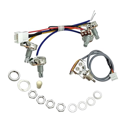 1 Set Gitarrenkabel, 3 Wege, 500 K, 2 V, 2 Tonnen, Kabelbaum, Verkabelung, Gitarre, Ersatz 1 Set Gitarrenkabel, 3 Wege, 500 K, 2 V, 2 Tonnen, Kabelbaum, Verkabelung, Gitarre, Ersatz von MLWSKERTY