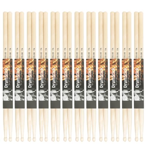 12pair Maple Wood Drum Stick Nonslip Grip Praktische Drumstick Nicht Slip Leichter Trommelsticks Für Bequemes Spielen von MLWSKERTY