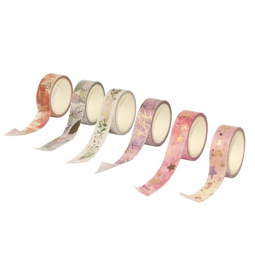 6 Rolls Blumen Papierband Crafting Tape Washis Tape Dekorative Klebeband Für Journal Geschenk Warpping Scrapbooking von MLWSKERTY