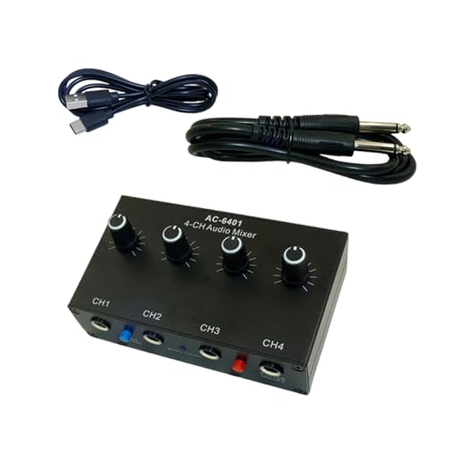 Low Rauschen -4 Kanal Linienmixer Für Sub Mischung 4 Stereo Kanal Sound Mixer Adapter Für Mikrofone Gitarren Keyboards von MLWSKERTY