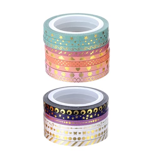 MLWSKERTY 16 Roll Dekoratives Band Glitzernder Papierband Crafting Tape Washis Tape Klebeband Journal Scrapbooking Supplies von MLWSKERTY