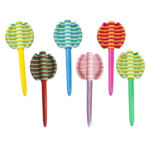 MLWSKERTY 6 Stück Fun Ballpoint Pen Discompression Spinner Pen Twist Action Smooth zum Schreiben für Studenten Erwachsene Mental Worker von MLWSKERTY