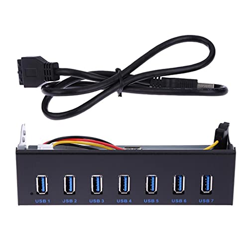 MLWSKERTY 7 USB Frontplatte USB Splitter Doppelter Interner Combo Halterungsadapter PC Desktop Zubehör von MLWSKERTY