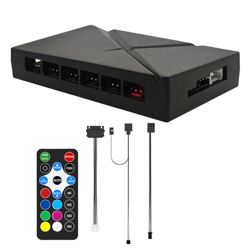 MLWSKERTY Argb Controller Dual 6port 4pin Fan Control / 3pin Adapter Argb für Synchronisierung Fernbedienung PC Beleuchtung von MLWSKERTY