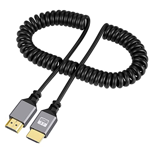 MLWSKERTY Aufgewickeltes Kabel 4 K, kompatibel mit Hochgeschwindigkeitskabel, Adapter Stecker auf Stecker, Spiralkabel mit Feder, Version 2.0 von MLWSKERTY