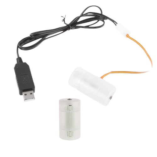 MLWSKERTY Batterieentsorger 3 V LR14 C Kabel Stromversorgung über USB Ersatz 2 Stück 1,5 V C für elektronisches Spielzeug, Taschenlampe, Uhr, Weihnachtslicht von MLWSKERTY