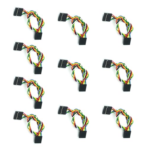 MLWSKERTY Cavalier-Kabel, 2, 54 mm, 10 Stück, mit 22 AWG-Kabeln, Doppelkopf für Hörgeräte, Schaltkreise von MLWSKERTY