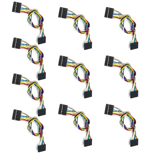 MLWSKERTY Cavalier-Kabel, 2, 54 mm, 10 Stück, mit 22 AWG-Kabeln, Doppelkopf für Hörgeräte, Schaltkreise von MLWSKERTY
