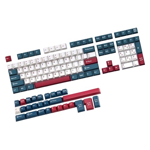 MLWSKERTY Ergonomisches 136-Tasten Tastenkappen Set Originalhöhe Double Shot Spritzguss Tastenkappe Mech Soldat Für Mechanische Tastatur von MLWSKERTY