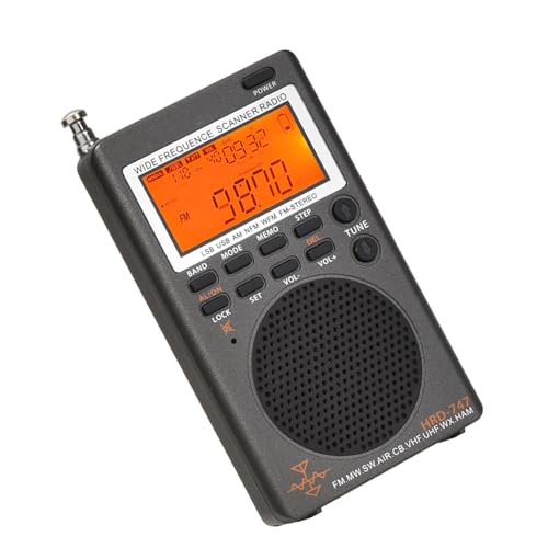 MLWSKERTY HRD 747 Digital-Radio, Handheld, mehrere Bänder, Radio in Streifen, mit Hintergrundbeleuchtung, temporäre Farben, Schlaf für die Verwendung auf Reisen im Freien von MLWSKERTY