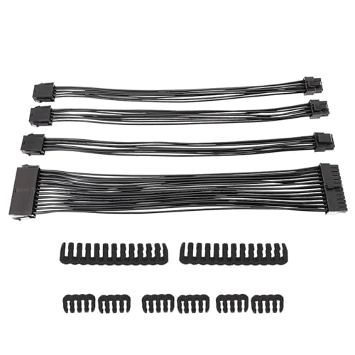MLWSKERTY Mainboard Verlängerungskabel 24Pin 8Pin PCIE 6+2Pin 8Pin 18AWG Netzkabel Kammhalter von MLWSKERTY