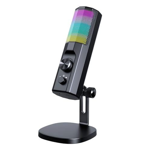 MLWSKERTY USB Kondensatormikrofone Mit Lichtverstärkungssteuerung Und Überwachung Für PC Gaming Und Streaming von MLWSKERTY