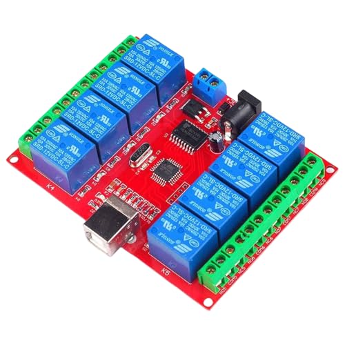 MLWSKERTY USB-Relais, 12 V, 12 V, 8 Kanäle, USB-Controller, für Computer, Switch, Relais, Controller, PC, Relais, USB von MLWSKERTY