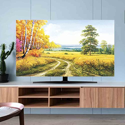 Landschaft Blumen Bilder Ornament Home TV Abdeckung Staubschutz Tuch 32/65/80 Zoll TV/Monitor Zubehör Haushalt Hängende Desktop gebogen TV Universal Dekoration (A,40-43 Zoll (102 x 65 cm)) von MLX