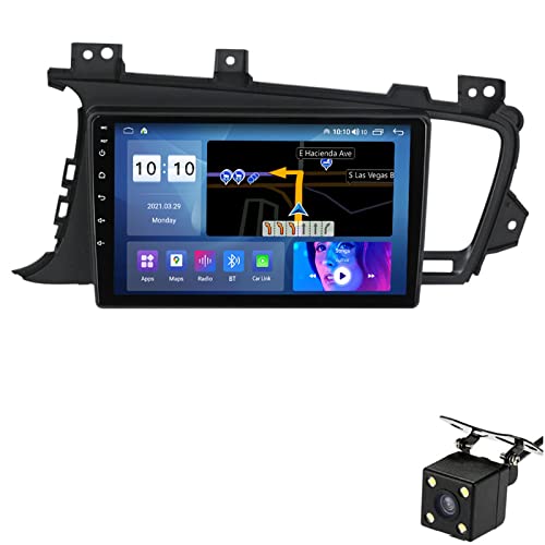 Android 10 Autoradio für Kia Optima 2011-2014 Radio GPS Navigation 9 Zoll Touchscreen DSP Carplay BT Freisprecheinrichtung/SWC/Carplay/Eingang Rückfahrkamera/Spiegellink + Rückfahrkamera von MLXABH